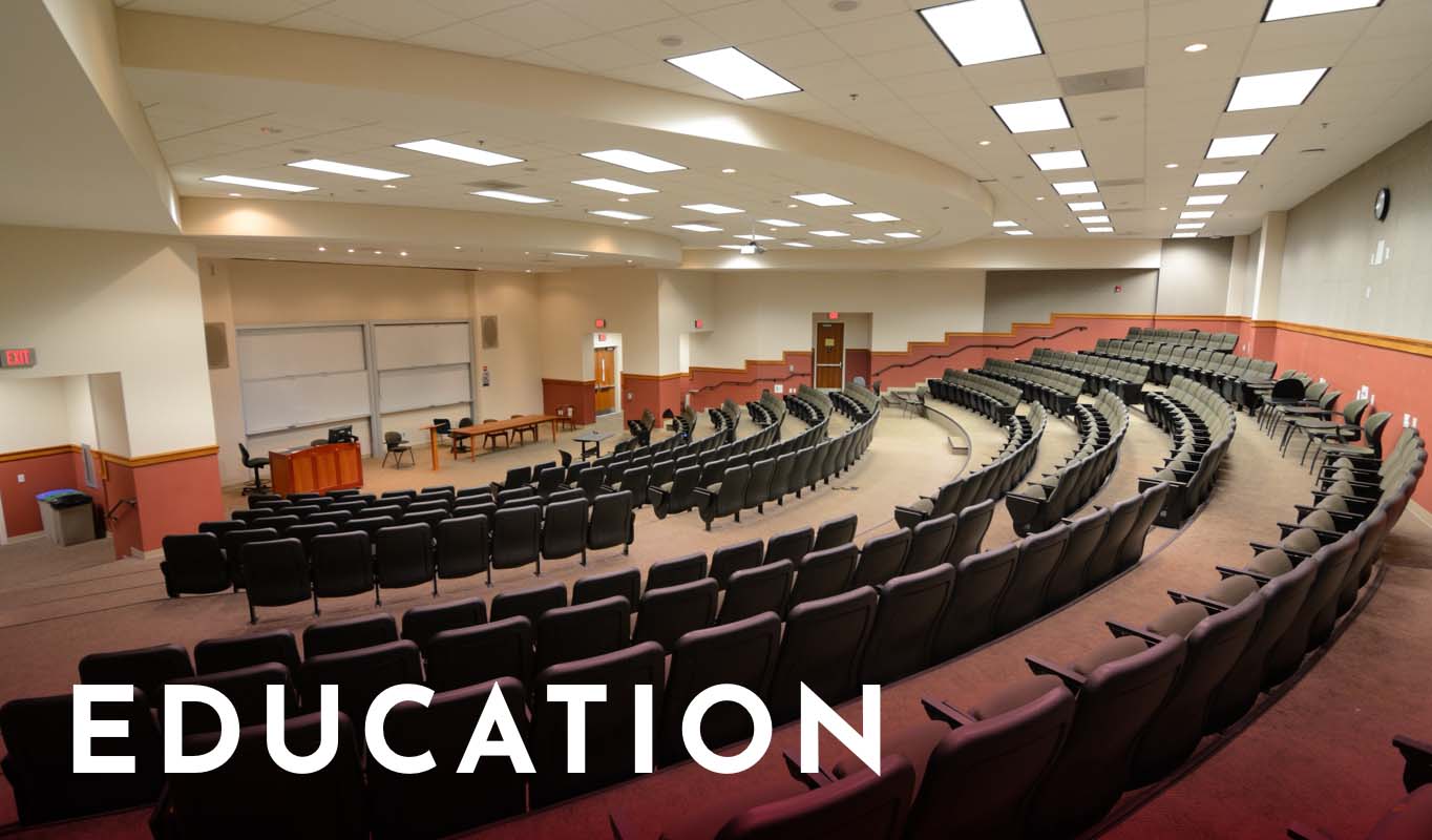 An auditorium style room in a school.