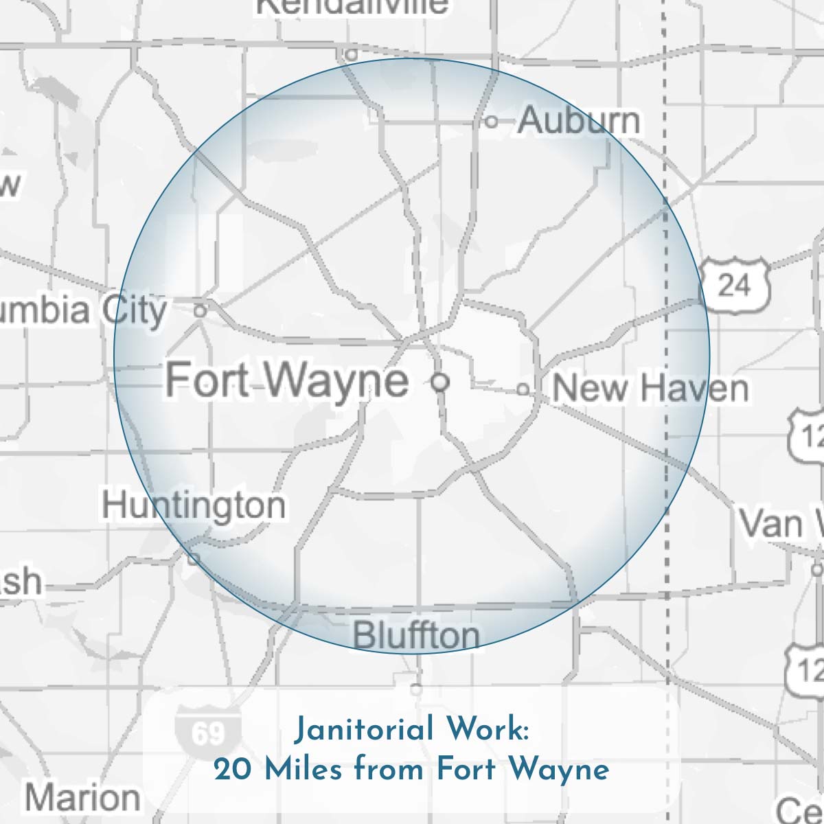 Janitorial Radius Map